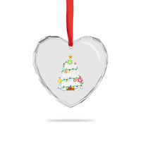 Tropical Hawaiian Xmas Heart Crystal Glass Ornament Mele Kalikimaka Palm Tree Xmas in Hawaii - Wonder Print Shop