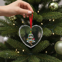 Tropical Hawaiian Xmas Heart Crystal Glass Ornament Mele Kalikimaka Palm Tree Xmas in Hawaii - Wonder Print Shop