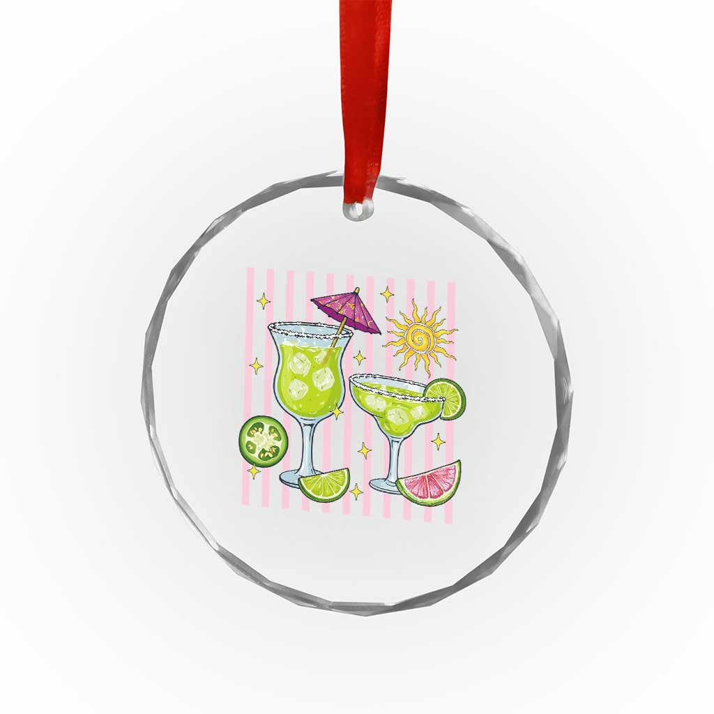 Tropical Margarita Summer Crystal Glass Ornament Beach Vacation Graphic