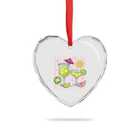 Tropical Margarita Summer Heart Crystal Glass Ornament Beach Vacation Graphic