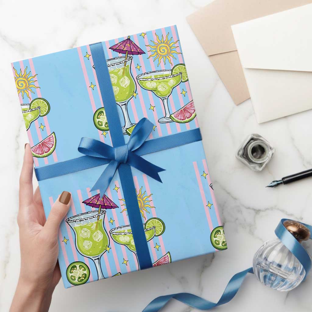Tropical Margarita Summer Wrapping Paper Roll Beach Vacation Graphic
