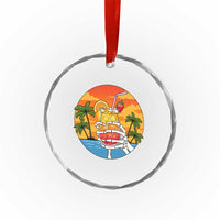 Tropical Skeleton Summerween Crystal Glass Ornament Beach Cocktail Vacation