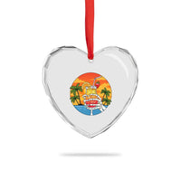 Tropical Skeleton Summerween Heart Crystal Glass Ornament Beach Cocktail Vacation