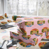 Tropical Skeleton Summerween Wrapping Paper Roll Beach Cocktail Vacation