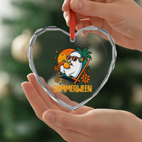 Tropical Summerween Boo Sheet Heart Crystal Glass Ornament Funny Ghost Halloween Summer Beach Vibes - Wonder Print Shop