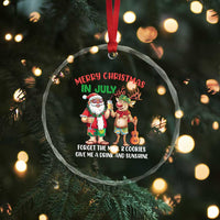 Tropical Xmas Crystal Glass Ornament Give Me A Drink And Sunshine TS09