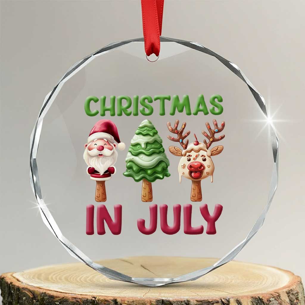 Tropical Xmas Crystal Glass Ornament Ice Cream Santa Christmas Tree Reindeer TS09
