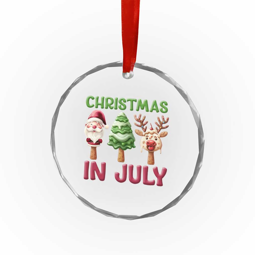 Tropical Xmas Crystal Glass Ornament Ice Cream Santa Christmas Tree Reindeer TS09