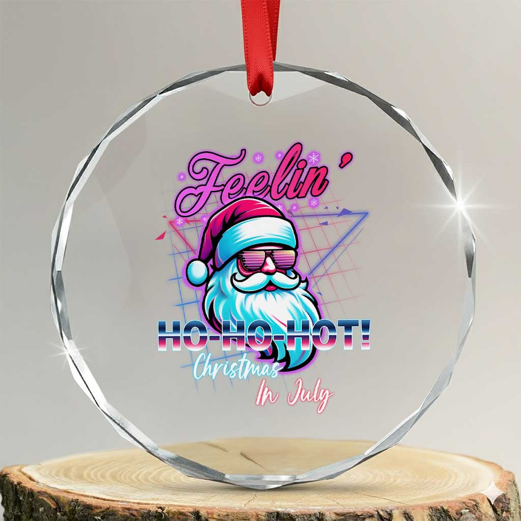 Tropical Xmas Crystal Glass Ornament Retro Santa Feelin' Ho Ho Hot TS09