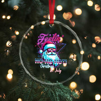 Tropical Xmas Crystal Glass Ornament Retro Santa Feelin' Ho Ho Hot TS09