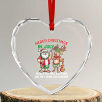 Tropical Xmas Heart Crystal Glass Ornament Give Me A Drink And Sunshine - Wonder Print Shop