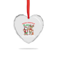 Tropical Xmas Heart Crystal Glass Ornament Give Me A Drink And Sunshine - Wonder Print Shop