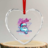 Tropical Xmas Heart Crystal Glass Ornament Retro Santa Feelin' Ho Ho Hot - Wonder Print Shop