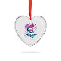 Tropical Xmas Heart Crystal Glass Ornament Retro Santa Feelin' Ho Ho Hot - Wonder Print Shop