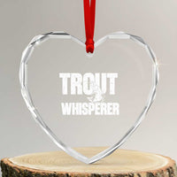 Trout Fishing Heart Crystal Glass Ornament Funny Fishing Fisherman Trout Whisperer Gift - Wonder Print Shop