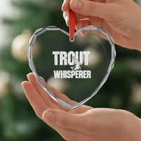 Trout Fishing Heart Crystal Glass Ornament Funny Fishing Fisherman Trout Whisperer Gift - Wonder Print Shop