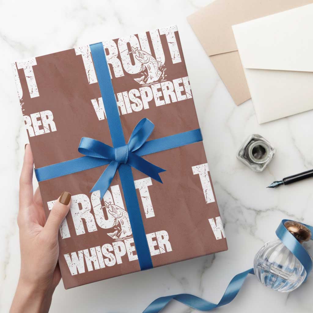 Trout Fishing Wrapping Paper Roll Funny Fishing Fisherman Trout Whisperer Gift - Wonder Print Shop