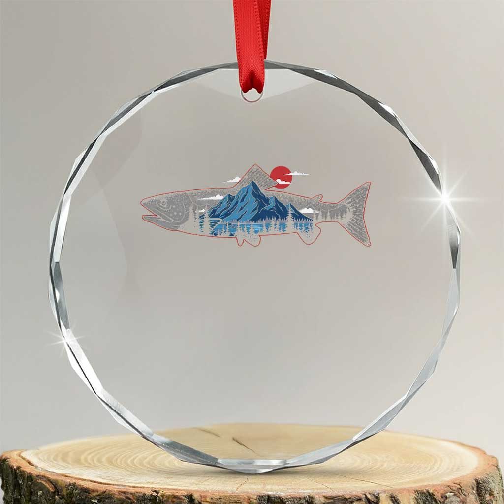 Trout Fly Fish Nature Montane Forest Fishing Camping Crystal Glass Ornament - Wonder Print Shop