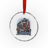 Truck Driver Crystal Glass Ornament Funny Trucker Husband Big Rig Semi Trailer Truckin