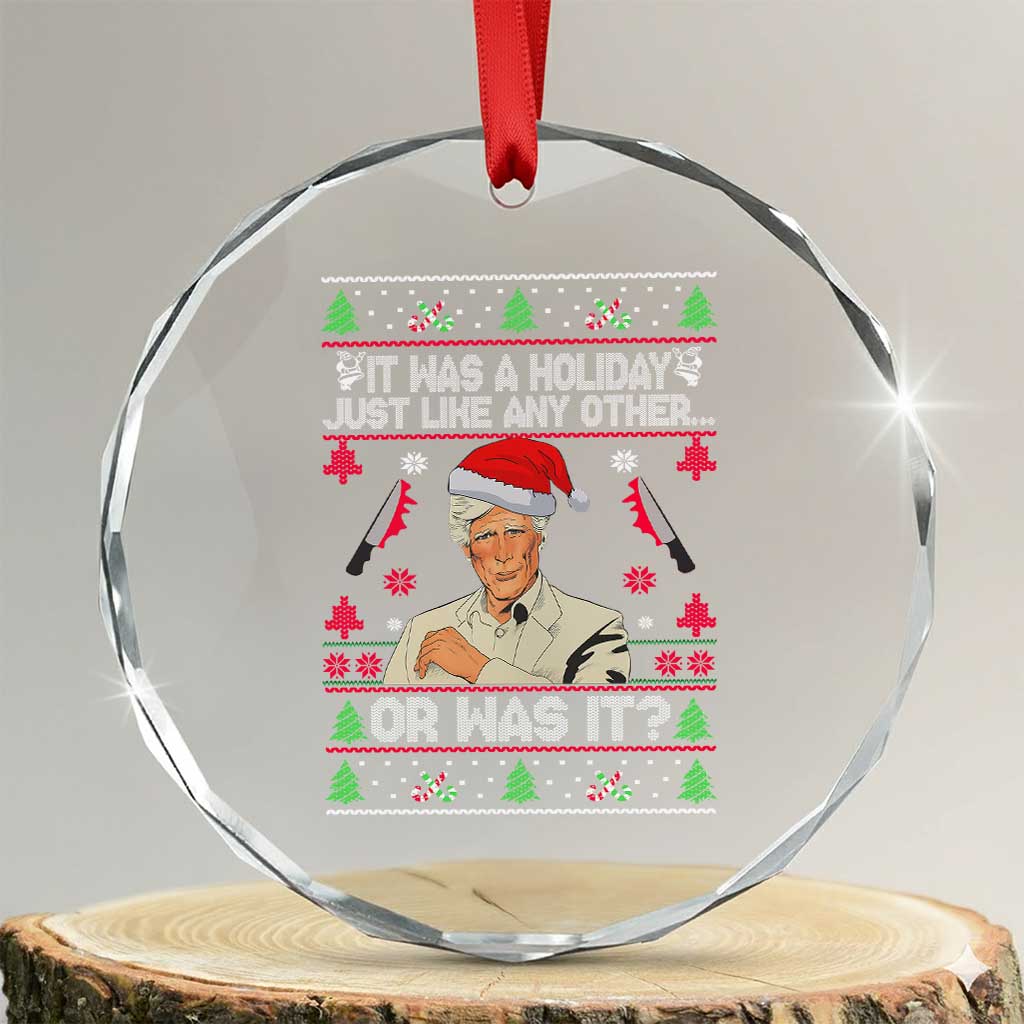 True Crime Ugly Christmas Crystal Glass Ornament Funny Holiday Xmas Party - Wonder Print Shop