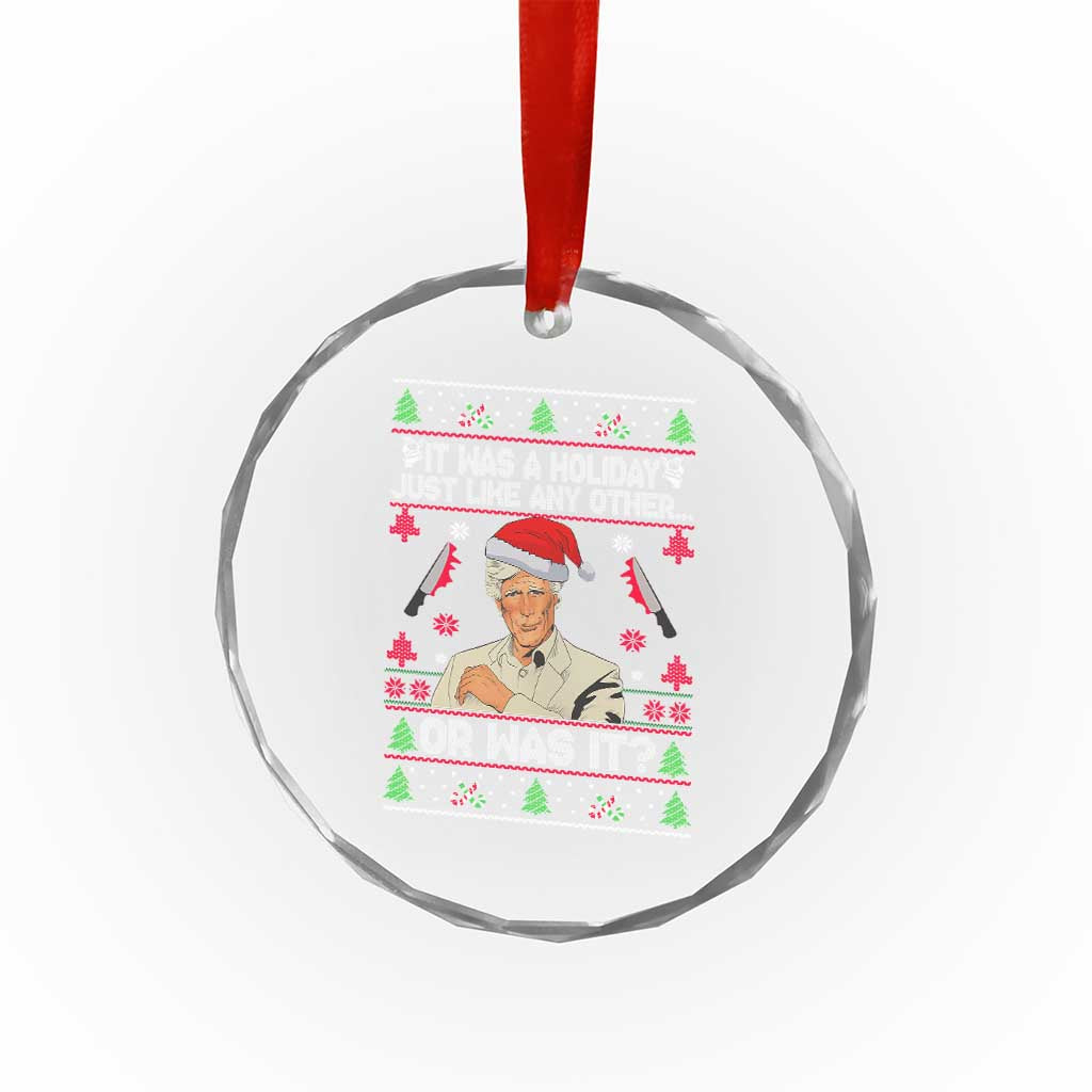 True Crime Ugly Christmas Crystal Glass Ornament Funny Holiday Xmas Party - Wonder Print Shop