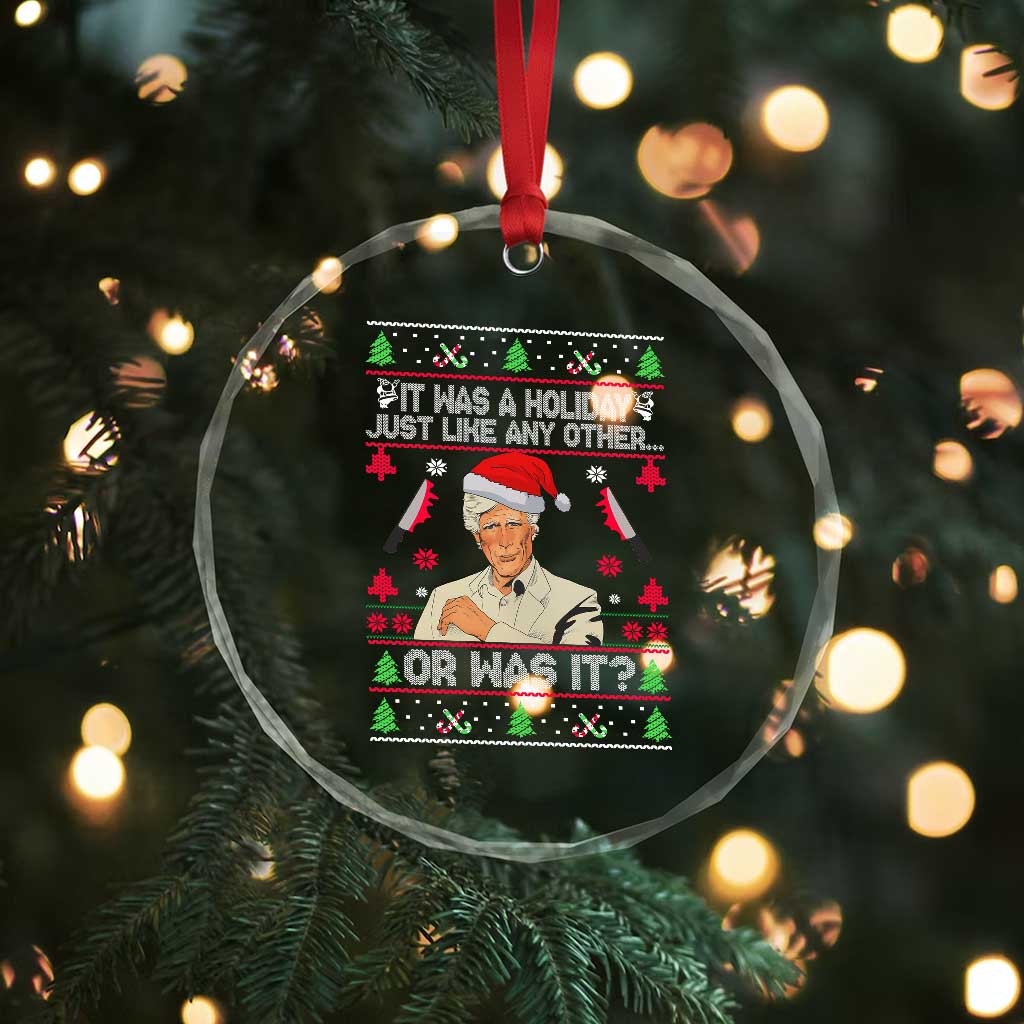 True Crime Ugly Christmas Crystal Glass Ornament Funny Holiday Xmas Party - Wonder Print Shop