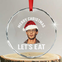 True Crime Ugly Christmas Crystal Glass Ornament Funny Jeffrey Dahmer Merry Xmas Lets Eat - Wonder Print Shop