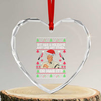 True Crime Ugly Christmas Heart Crystal Glass Ornament Funny Holiday Xmas Party - Wonder Print Shop