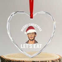 True Crime Ugly Christmas Heart Crystal Glass Ornament Funny Jeffrey Dahmer Merry Xmas Lets Eat - Wonder Print Shop