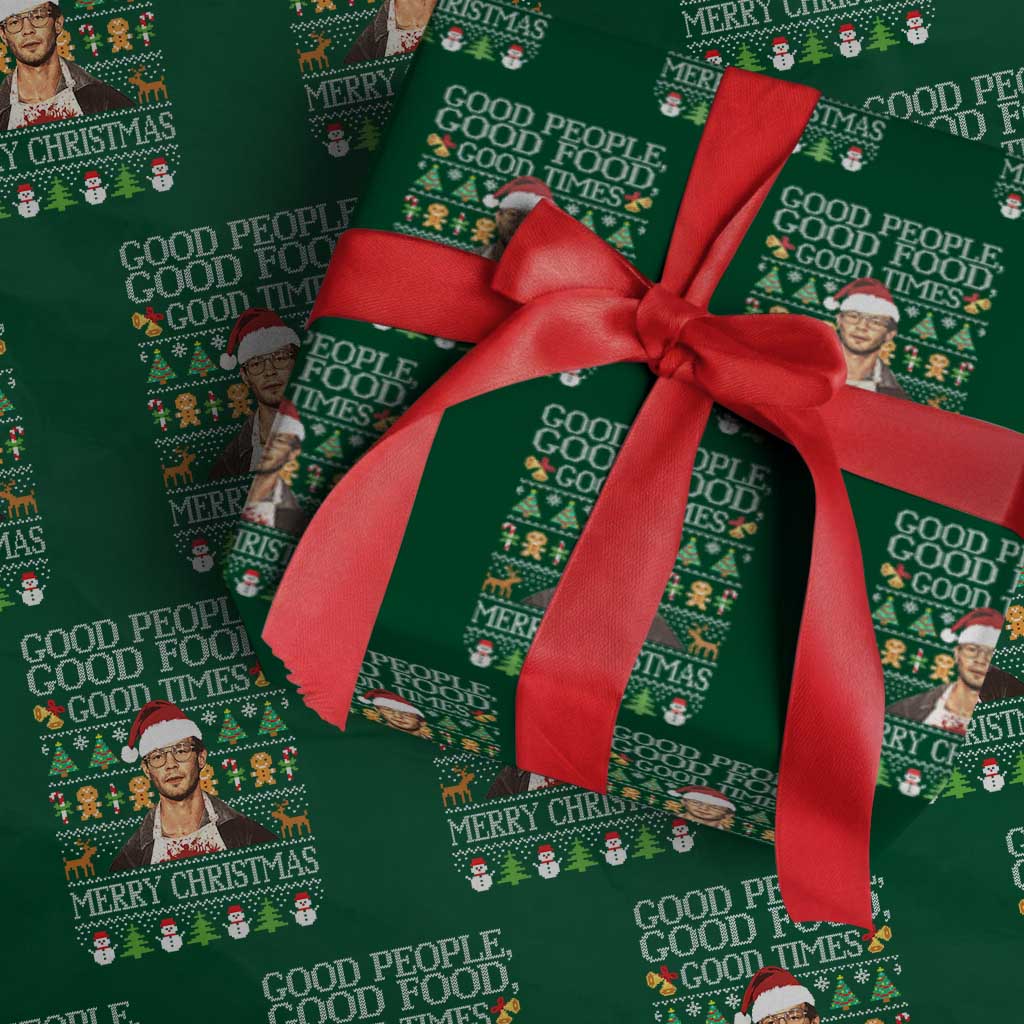True Crime Ugly Christmas Wrapping Paper Roll Funny Jeffrey Dahmer Good Food Sick Humor - Wonder Print Shop