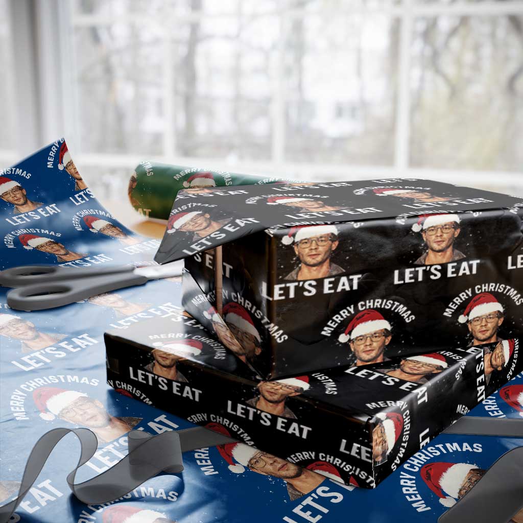 True Crime Ugly Christmas Wrapping Paper Roll Funny Jeffrey Dahmer Merry Xmas Lets Eat - Wonder Print Shop