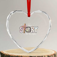 True Story He Is Risen Heart Crystal Glass Ornament Christian Easter Day Religious Bible Verse - Wonder Print Shop