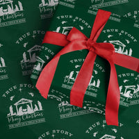 True Story Merry Christmas Wrapping Paper Roll Christian Xmas True Story Jesus Birth - Wonder Print Shop