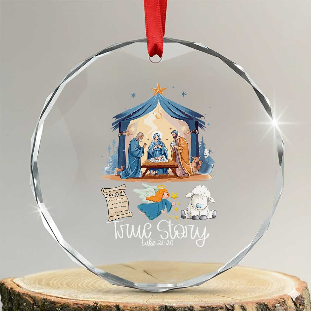 True Story Nativity Xmas Baby God Jesus Christian Crystal Glass Ornament TS09