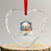 True Story Nativity Xmas Baby God Jesus Christian Heart Crystal Glass Ornament - Wonder Print Shop