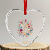 Trust in the Lord Proverbs 3:5 Floral Christian Heart Crystal Glass Ornament Inspirational Bible Verse