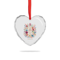 Trust in the Lord Proverbs 3:5 Floral Christian Heart Crystal Glass Ornament Inspirational Bible Verse