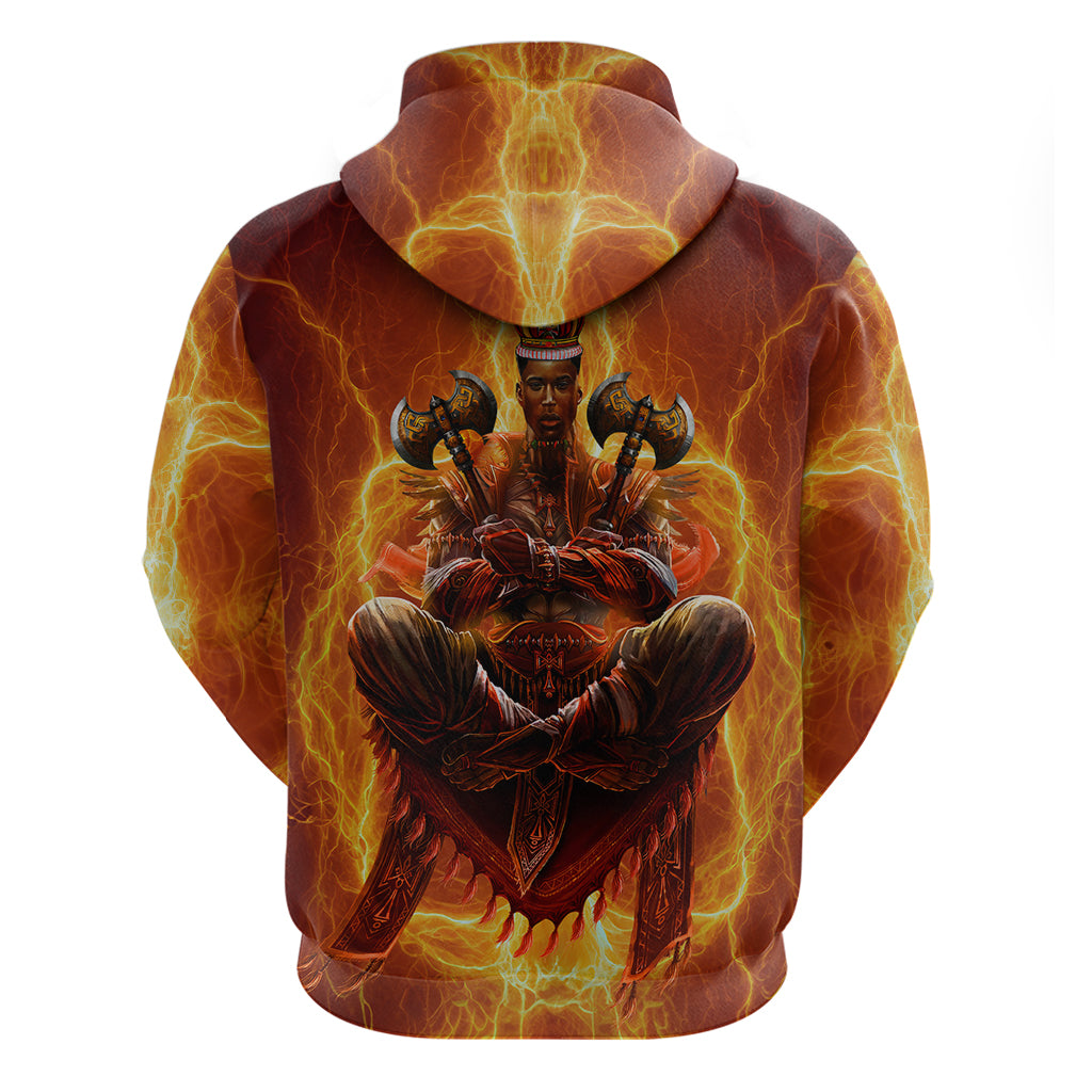 African Hoodie Orisha Shango God Zip Hoodie - Wonder Print Shop