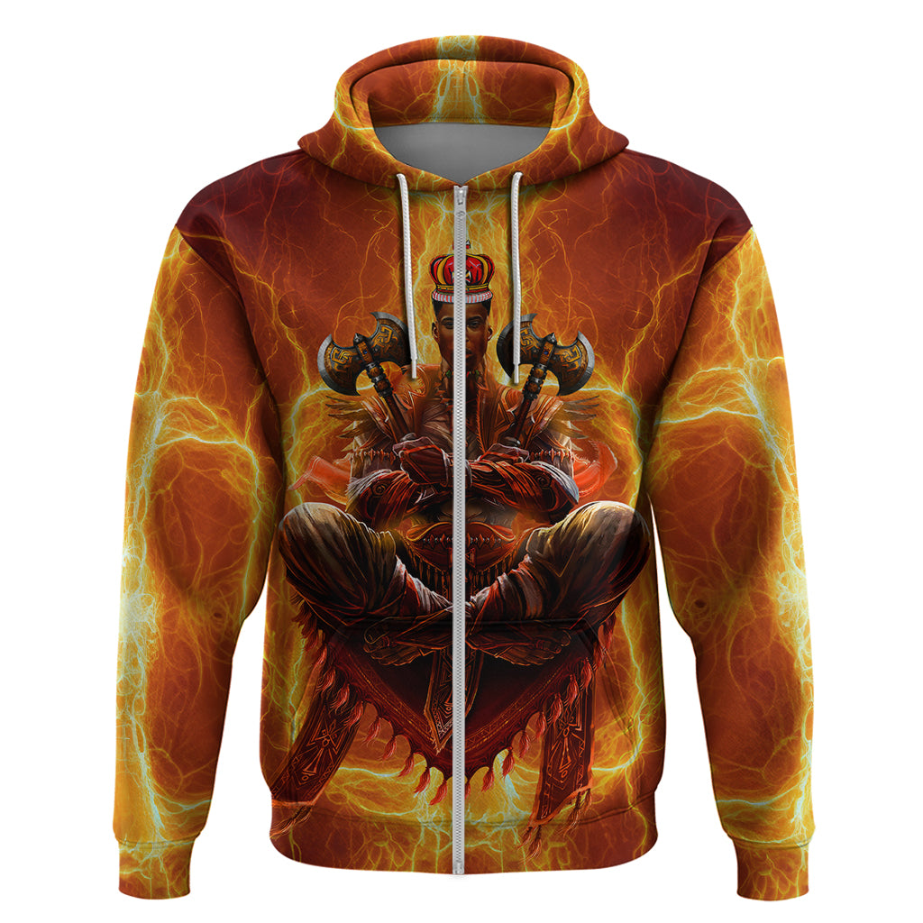 African Hoodie Orisha Shango God Zip Hoodie - Wonder Print Shop