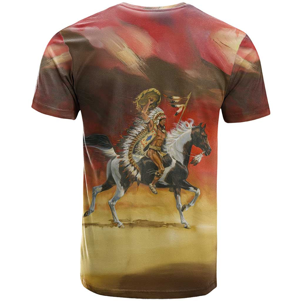 Native American Warrior Riding Horse All over T Shirt LT10