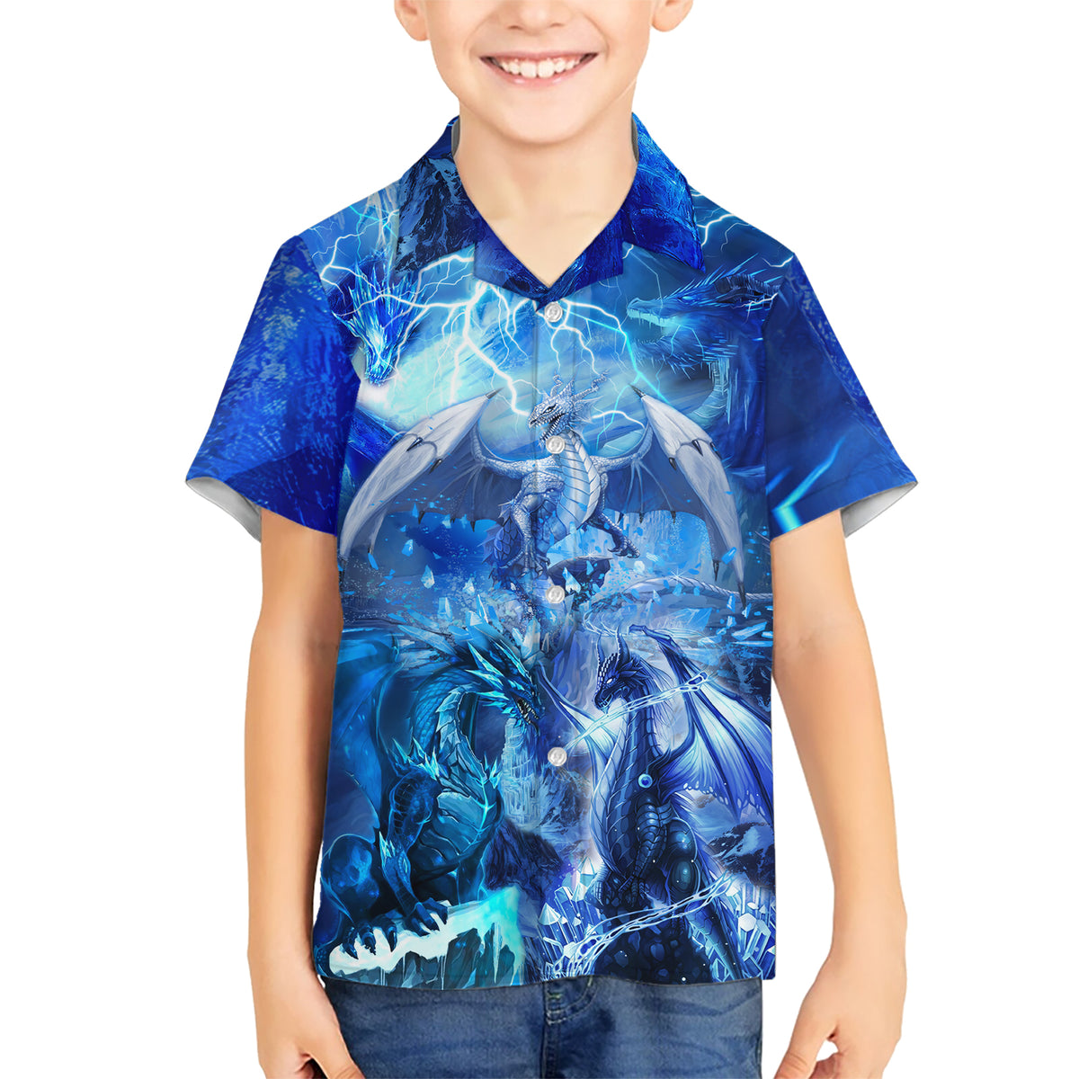 Ice Dragons Hawaiian Shirt - Wonder Print Shop