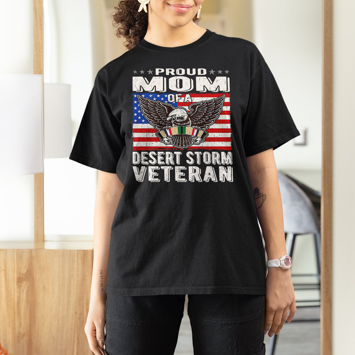 Proud Mom Of A Desert Storm Veteran T Shirt For Women TS00 - Wonder Print Shop
