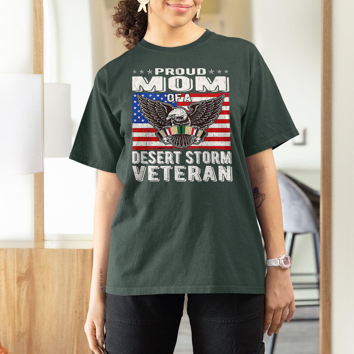Proud Mom Of A Desert Storm Veteran T Shirt For Women TS00 - Wonder Print Shop
