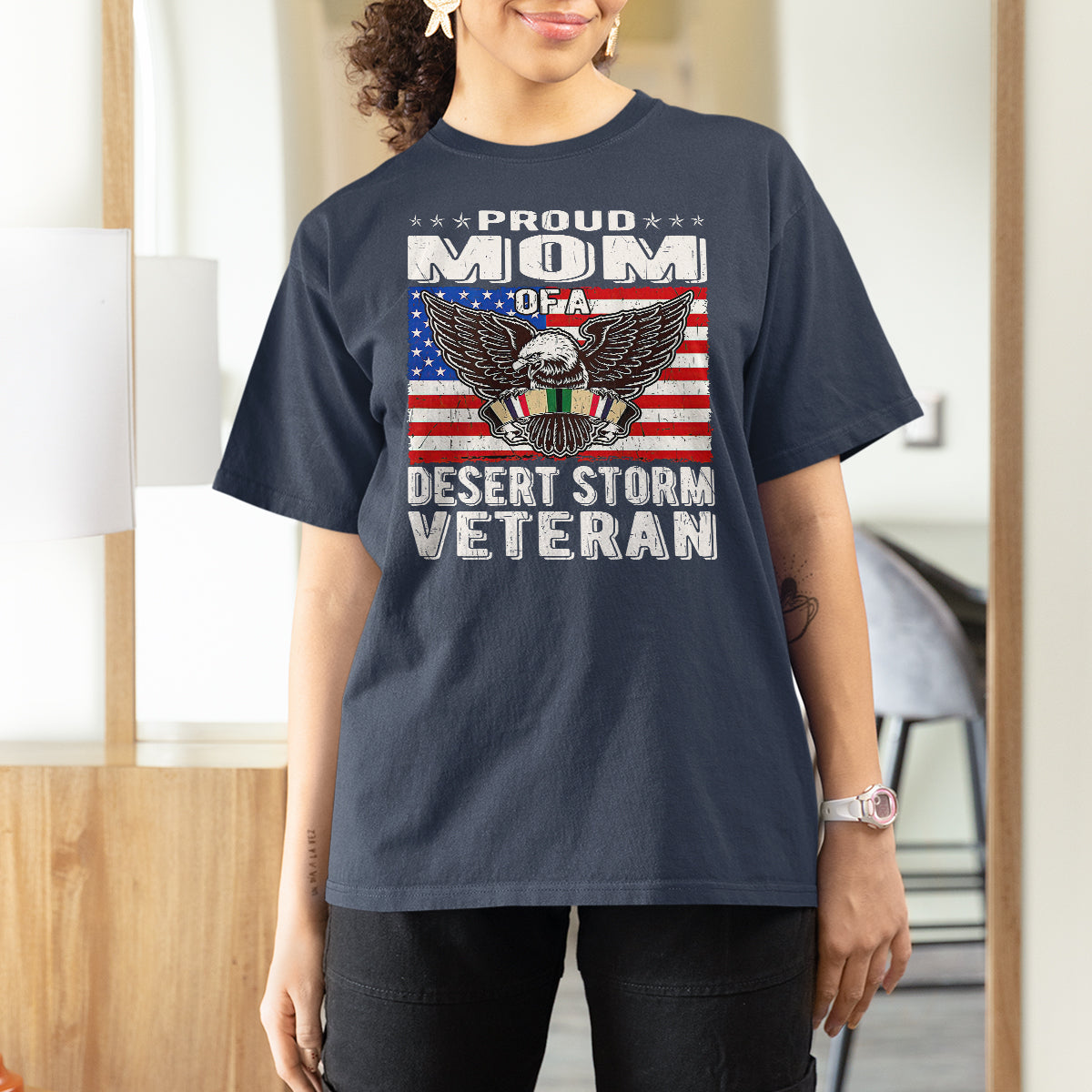 Proud Mom Of A Desert Storm Veteran T Shirt For Women TS00 - Wonder Print Shop