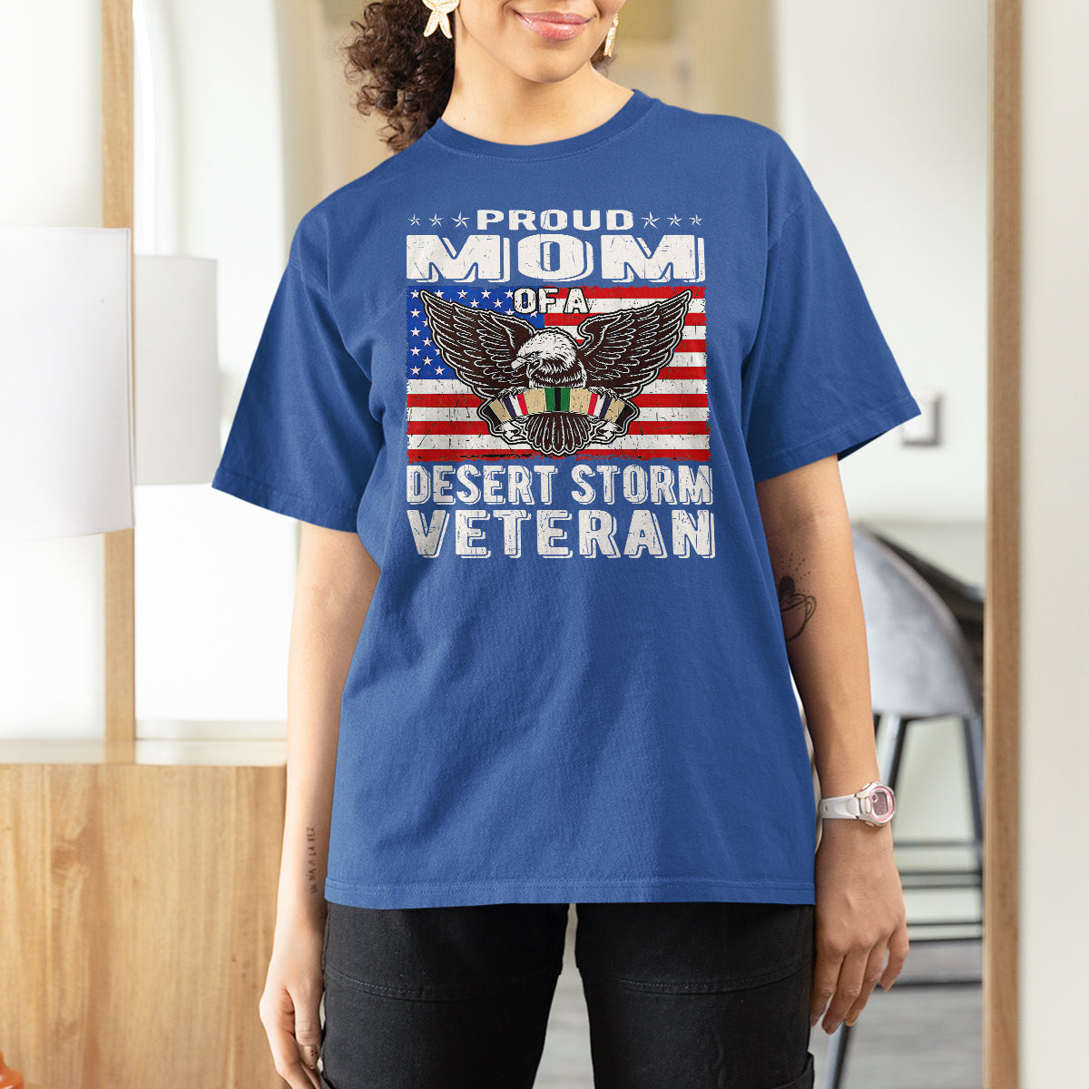 Proud Mom Of A Desert Storm Veteran T Shirt For Women TS00 - Wonder Print Shop