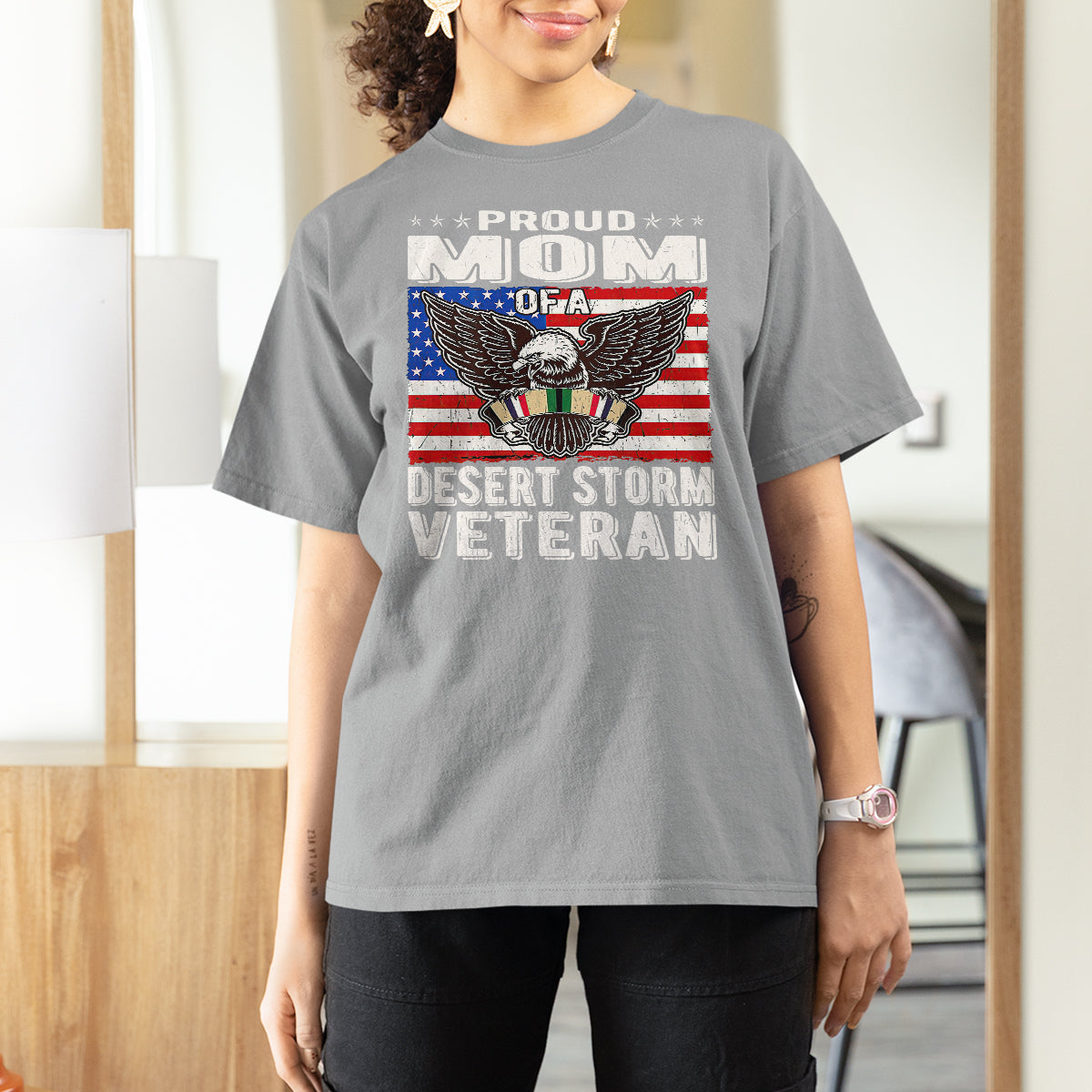 Proud Mom Of A Desert Storm Veteran T Shirt For Women TS00 - Wonder Print Shop