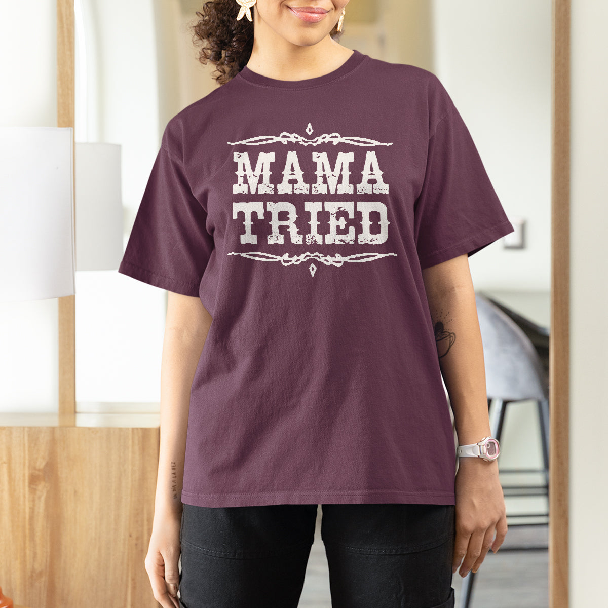 Mama Tried Retro Country Music T Shirt For Women TS00 - Wonder Print Shop