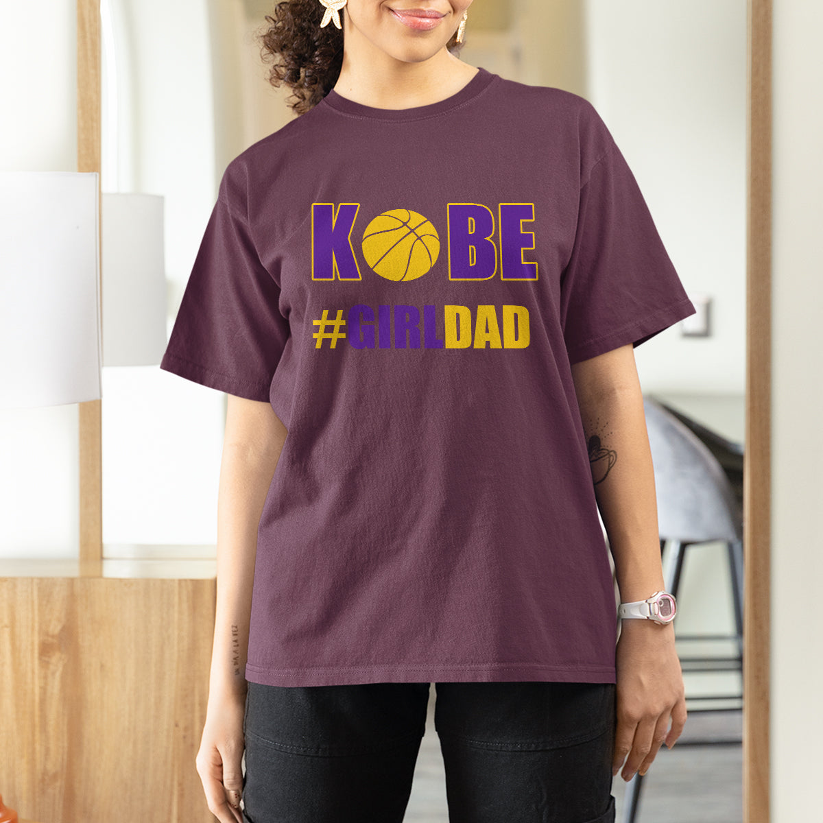 #Girldad Girl Dad Father Of Daughters Number 8 And 24 T Shirt For Women TS00 - Wonder Print Shop