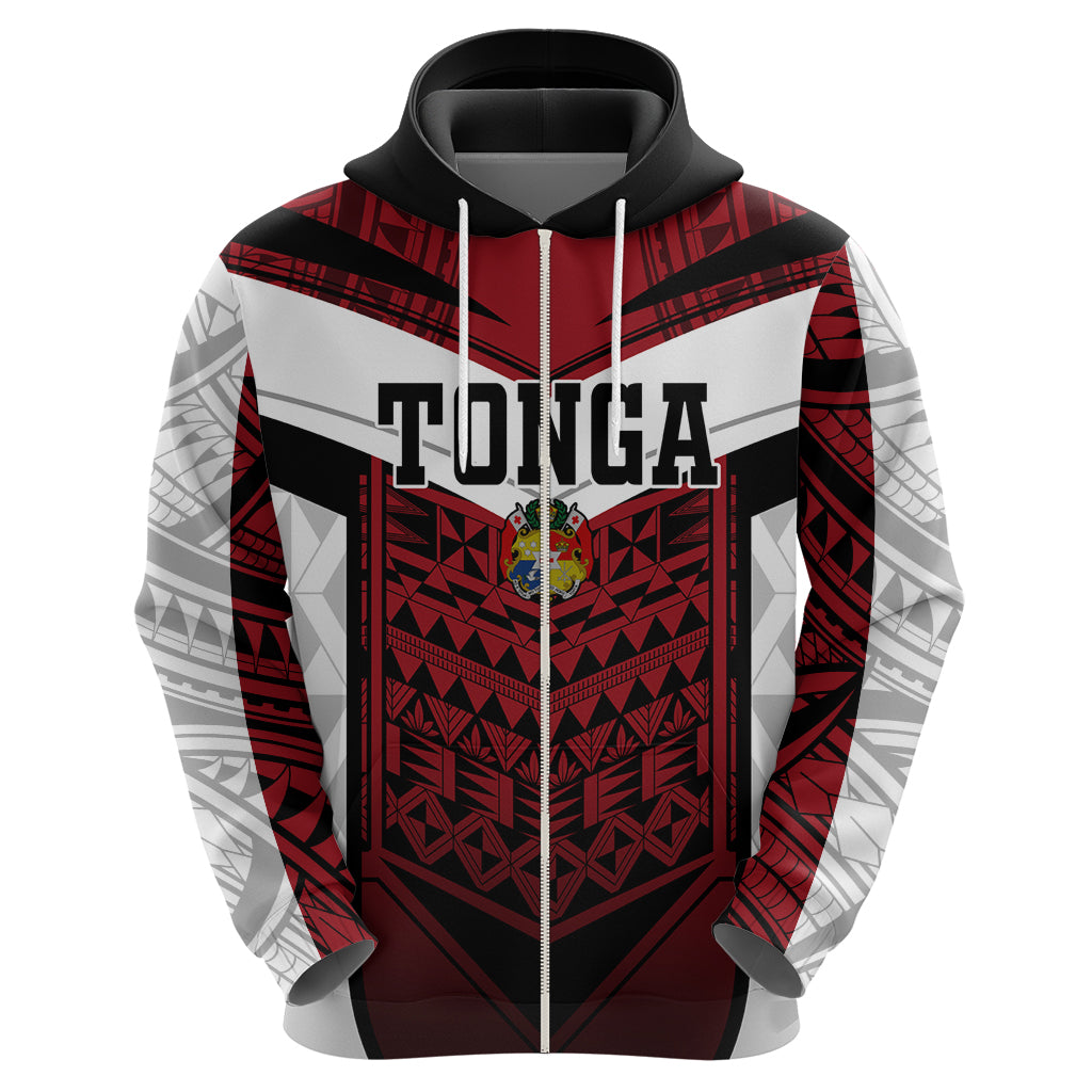 Tonga Polynesian Zip Hoodie - Tongan Pattern - Wonder Print Shop