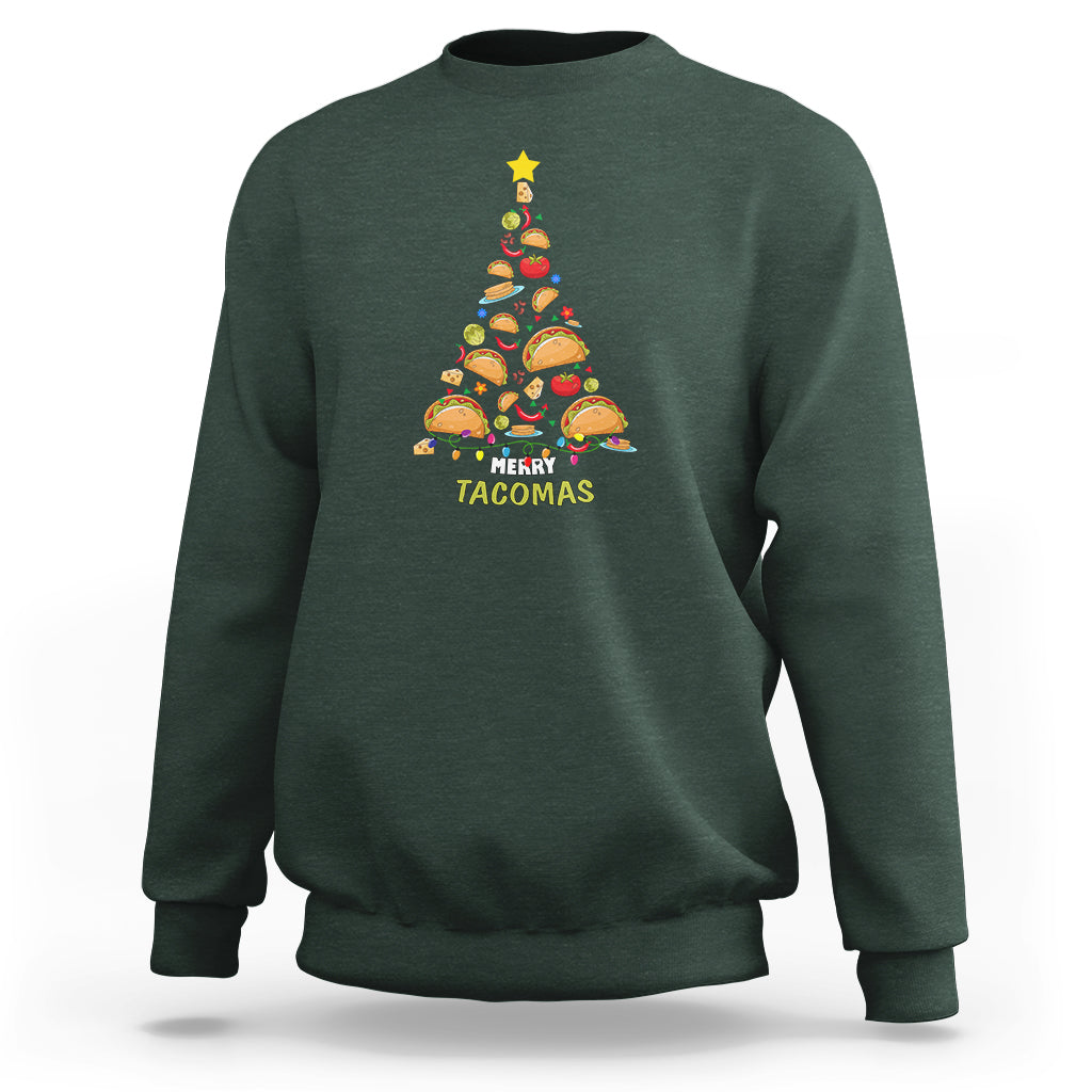 Taco Christmas Tree Shirt Sweatshirt Funny Merry Tacomas - Wonder Print Shop